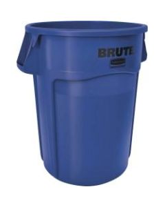 Rubbermaid Commercial Brute Round Plastic Vented Trash Containers, 44 Gallons, Blue, Pack Of 4 Containers