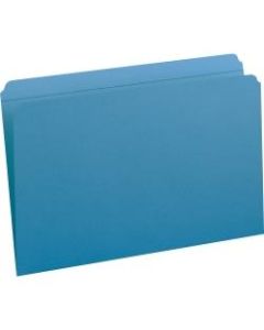 Smead Colored Straight Tab Cut Legal Recycled Top Tab File Folder - 8 1/2in x 14in - 3/4in Expansion - Blue - 10% - 100 / Box