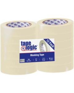 Tape Logic 2600 Masking Tape, 3in Core, 1in x 180ft, Natural, Pack Of 12