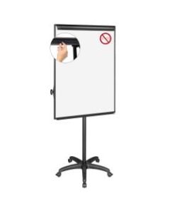 MasterVision Easy Clean Mobile Non-Magnetic Dry-Erase Whiteboard Easel, 32in x 41in, Aluminum Frame With Silver Finish