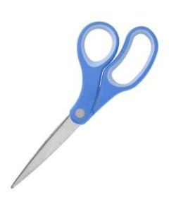 Sparco 8in Bent Multipurpose Scissors - 8in Overall Length - Bent - Stainless Steel - Blue - 1 Each
