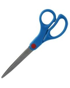 Sparco 7in Kids Straight Scissors - 7in Overall Length - Straight - Stainless Steel - Pointed Tip - Blue - 1 Each