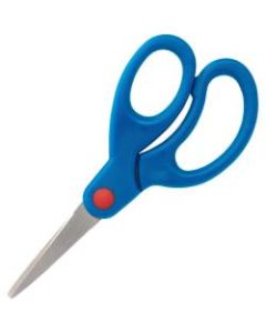 Sparco Bent Handle 5in Kids Scissors - 5in Overall Length - Stainless Steel - Pointed Tip - Blue - 1 Each