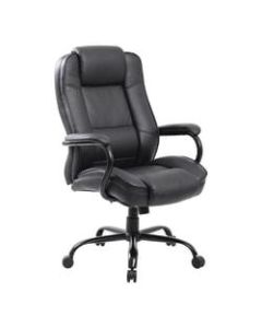 Boss Office Products Heavy-Duty Ergonomic Bonded LeatherPlus High-Back Chair, Black