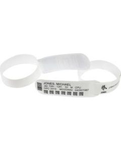 Zebra Z-Band UltraSoft Wristband Cartridge Kit (White) - 1in Width x 11in Length - Permanent Adhesive - Rectangle - Direct Thermal - White - Polypropylene, Vinyl, Synthetic - 175 / Roll - 175 / Cartridge - 1050 Total Label(s) - 6 Roll