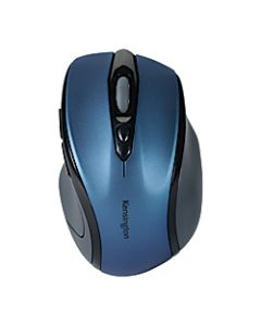 Kensington Pro Fit Mid-Size Wireless Mouse - Sapphire Blue - Optical - Wireless - Radio Frequency - 2.40 GHz - Sapphire Blue - 1 Pack - USB - 1600 dpi - Scroll Wheel - Medium Hand/Palm Size - Right-handed Only