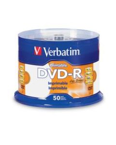 Verbatim Life Series DVD-R Printable Disc Spindle, Pack Of 50