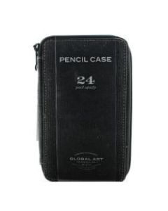 Global Art Canvas Pencil Case, 24-Pencil Capacity, Black