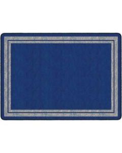 Flagship Carpet Double-Border Rug, Rectangle, 6ft x 8ft 4in, Blue Light