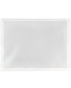 JAM Paper Plastic Envelopes, Zipper Closure, Letter-Size, 9 3/4in x 13in, Clear, Pack Of 12