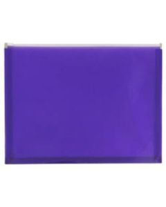 JAM Paper #10 Plastic Envelopes, Zipper Closure, Purple, Pack Of 12
