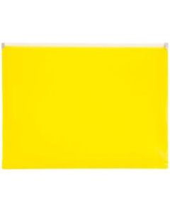 JAM Paper #10 Plastic Envelopes, Zipper Closure, Yellow, Pack Of 12