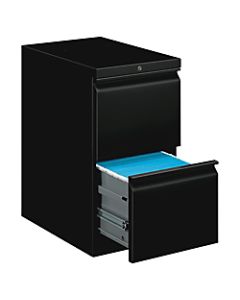 basyx by HON 20inD Vertical 2-Drawer File Cabinet, Metal, Black