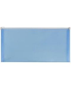 JAM Paper #10 Plastic Envelopes, Zipper Closure, Blue, Pack Of 12