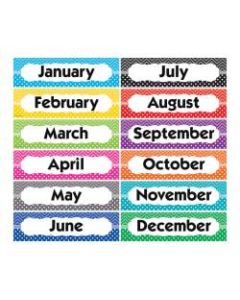 Teacher Created Resources Chevrons And Dots Monthly Headliners, Assorted Colors, Pack Of 12