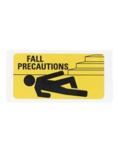 Medline Fall Precaution Labels, 3in x 1 1/2in, Yellow, Pack Of 500