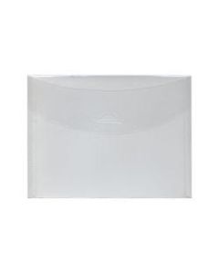 JAM Paper Plastic Envelopes, 5 1/2in x 7 3/8in, Clear, Pack Of 12
