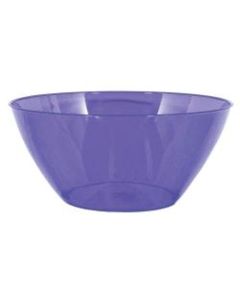Amscan 5-Quart Plastic Bowls, 11in x 6in, New Purple, Set Of 5 Bowls