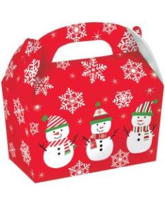 Amscan Christmas Snowman Gable Boxes, 4-1/2inH x 4-3/4inW x 2-3/8inD, Red, Pack Of 30 Boxes