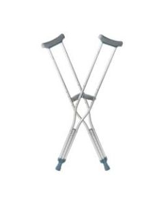 DMI Aluminum Push-Button Crutches, Adult, Fit Users 5ft 2in - 5ft 10in, Silver, Pack Of 2
