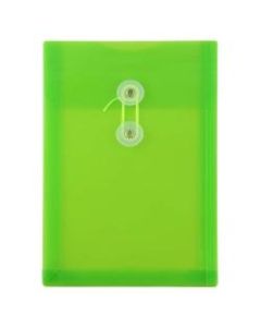 JAM Paper Open-End Plastic Envelopes, 6 1/4in x 9 1/4in, Classic Lime Green, Pack Of 12
