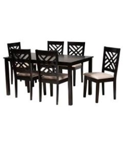 Baxton Studio Caron Dining Set, 29-3/16inH x 59-1/16inW x 35-7/16inD, Sand Brown/Espresso