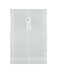 JAM Paper Open-End Plastic Envelopes, 6 1/4in x 9 1/4in, Clear, Pack Of 12
