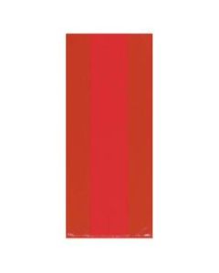 Amscan Small Plastic Treat Bags, 9-1/2inH x 4inW x 2-1/4inD, Apple Red, Pack Of 125 Bags