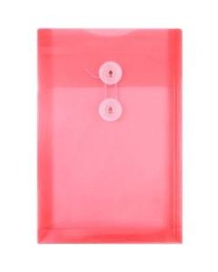 JAM Paper Open-End Plastic Envelopes, 6 1/4in x 9 1/4in, Pink, Pack Of 12