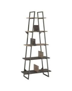 Bush Furniture Refinery A Frame Bookshelf, Rustic Gray/Charred Wood, Standard Delivery