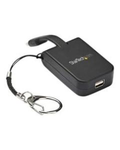 StarTech.com Portable USB C to Mini DisplayPort Adapter - Quick-Connect Keychain - 4K - Built-In Cable - USB Type C Adapter (CDP2MDPFC)