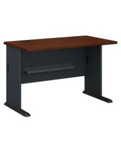 Bush Business Furniture Office Advantage Desk 48inW, Hansen Cherry/Galaxy, Standard Delivery