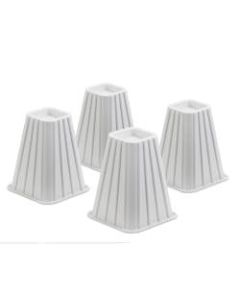 Honey-Can-Do Bed Risers, 7 1/4in, White, Set Of 4