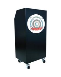 AmpliVox VS1050 - Portable Valet Podium - 50 Key Capacity - Brushed Rectangle Top - 1 Drawers x 24in Table Top Width x 17in Table Top Depth - 49in Height x 24in Width x 19in Depth - Textured, Powder Coated Black - Steel