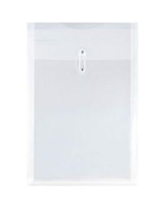 JAM Paper Open-End Plastic Envelopes, Legal-Size, 9 3/4in x 14 1/2in, Clear, Pack Of 12