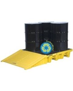EcoPolyBlend Spill Control Pallets, Yellow, 73 gal, 49 in x 49 in, No Drain
