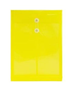 JAM Paper Open-End Plastic Envelopes, Legal-Size, 9 3/4in x 14 1/2in, Yellow, Pack Of 12