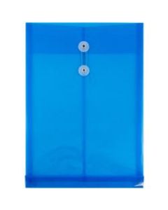 JAM Paper Open-End Plastic Envelopes, Legal-Size, 9 3/4in x 14 1/2in, Blue, Pack Of 12