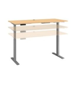Bush Business Furniture Move 60 Series 60inW x 30inD Height Adjustable Standing Desk, Natural Maple/Cool Gray Metallic, Standard Delivery
