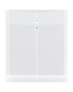 JAM Paper Open-End Plastic Envelopes, Letter-Size, 9 3/4in x 11 3/4in, Clear, Pack Of 12