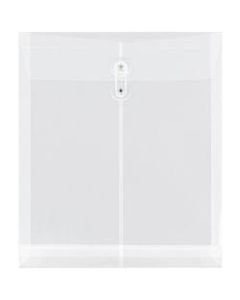 JAM Paper Open-End Plastic Envelopes, Letter-Size, 9 3/4in x 11 3/4in, Clear, Pack Of 12