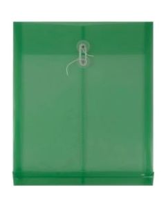JAM Paper Open-End Plastic Envelopes, Letter-Size, 9 3/4in x 11 3/4in, Green, Pack Of 12