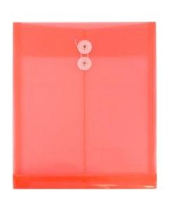JAM Paper Open-End Plastic Envelopes, Letter-Size, 9 3/4in x 11 3/4in, Pink, Pack Of 12
