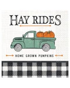 Amscan Harvest Market Fall Lunch Napkins, Paper, 6-1/2in x 6-1/2in, 16 Per Pack, Carton Of 5 Packs