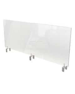 Ghent Partition Extender, Attached Clamp, 18inH x 48inW x 3-7/8inD, Clear