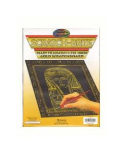 Scratch Art Scratch-Brite Scratchboards, 8 1/2in x 11in, Gold, Pack Of 10