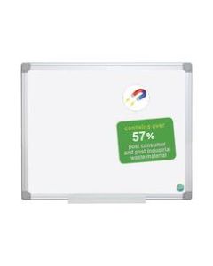 MasterVision Earth Platinum Pure White Magnetic Dry-Erase Whiteboard, 48in x 72, 57% Recycled, Aluminum Frame With White Finish