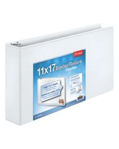 Cardinal Slant-D Ring Tabloid ClearVue 3-Ring Binder, 3in D-Rings, 64% Recycled, White
