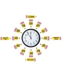 Eureka Telling Time Bulletin Board Set, Multicolor, Kindergarten - Grade 12