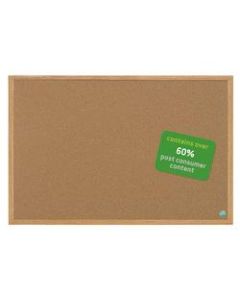 MasterVision Earth Cork Board, 36in x 48in, 60% Recycled, Silver Finish Frame